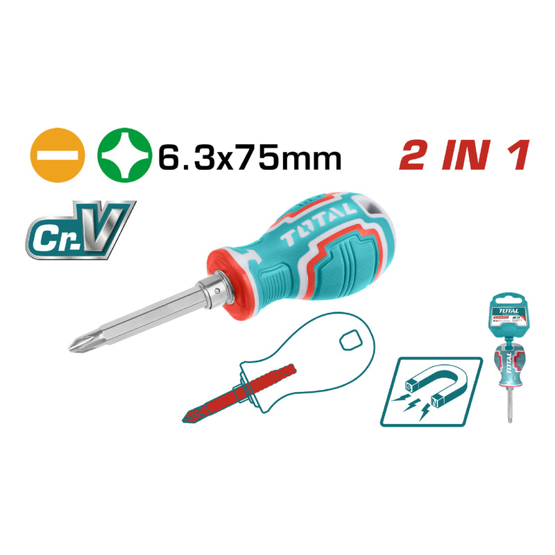 Juego de Destornilladores 2 en 1 con Mango Intercambiable. Cr-V.