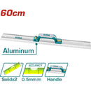 Regla de aluminio 60 cm para albañil con mango y nivel de burbuja