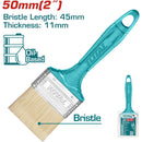 Brocha de 2" (50.8mm). Largo 45mm grueso del pelo 11mm. Mango de plástico.
