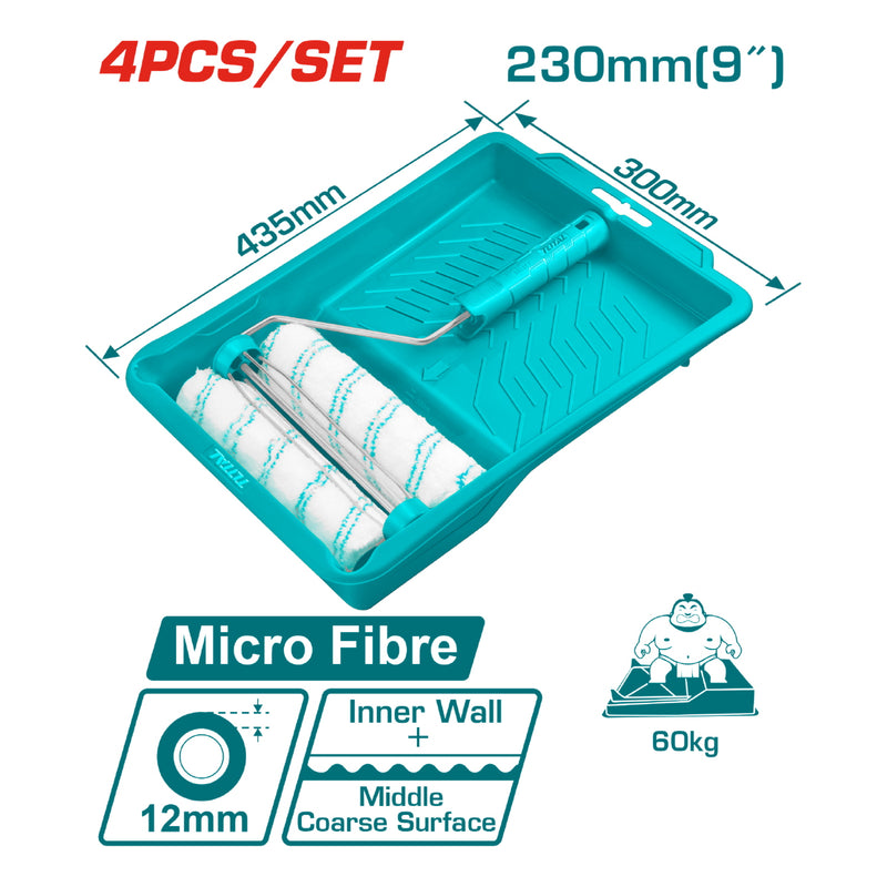 Rodillo para pintar + bandeja  de 9" con 2  repuestos