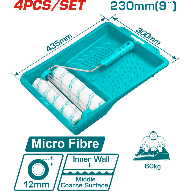 Rodillo para pintar + bandeja  de 9" con 2  repuestos