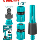 Juego de Boquillas conectoras giratorias para mangueras de 5 Piezas.