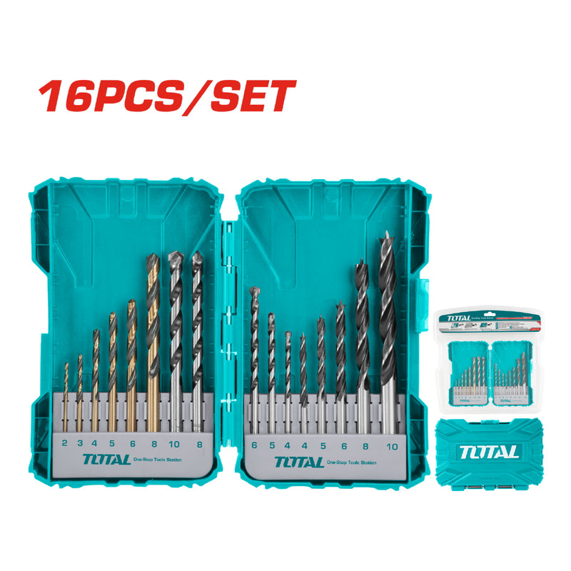 Juego de brocas de 16 piezas.