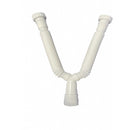 Tubo doble desague drejaje fregador cocina Trampa de PVC con sifón doble de 1 1/2" flexible para fregadero tipo Y de 2 vías de NESSATI.