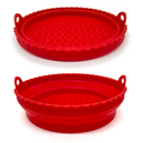 Olla de silicona para freidora de aire, 22cm de diámetro, color rojo