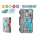 Juego de 55 pzas de Brocas con Destornillador Intercambiable. CR-V. Acero de Alta Calidad.