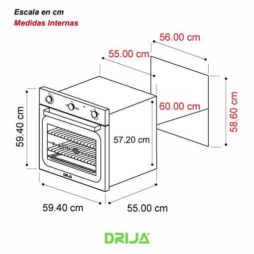 Horno empotrable Europa 60 Gas Grill
