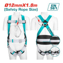 Arnés de seguridad con 3 puntos de seguridad y 4 puntos de ajuste.