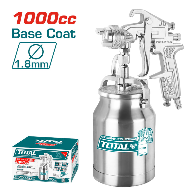 Pistola de pintura para compresor. Boq.1.8mm. Ancho de aplicacion 200-250mm. Capac.1000cc.