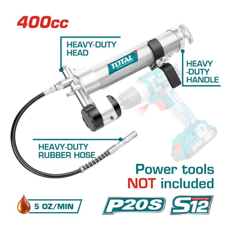 Pistola de Engrase para adaptar a taladro inalambrico. Capacidad: 400 CC en Cart / 14 Oz