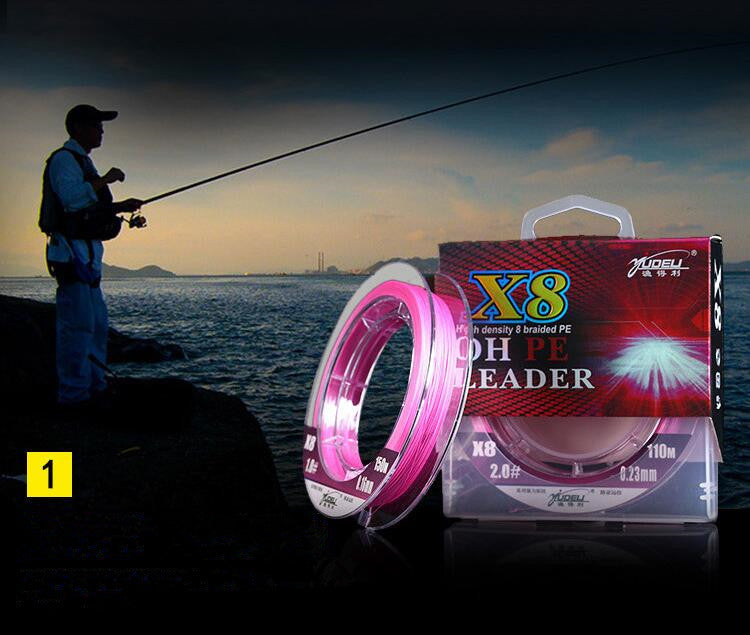 Líneas de pesca hechas de PE, multifilamento X8 Strong.