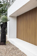 Pergola WPC Tubo Cuadrado 4" Grande Acabado Madera Abedul Exteriores 100x100x2900mm