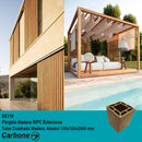 Pergola WPC Tubo Cuadrado 4" Grande Acabado Madera Abedul Exteriores 100x100x2900mm