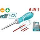 Juego Destornillador punt 6en1 CR-V 2punt 2 vias 6.35*65mm,PH1+SL5 8.00*75mm,PH2+SL6 2 socket:6,8mm