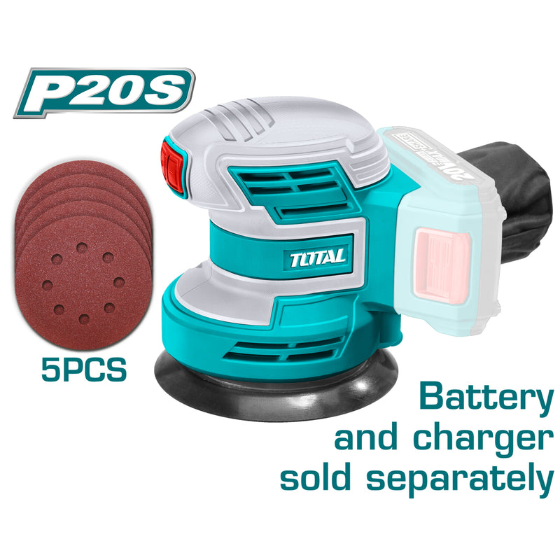 Lijadora Orbital de 5" (125mm) Litio de Batería de 20 V. No incluye Batería ni Cargador.
