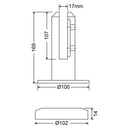 Soporte para barandas vidrio satinado (sin perforacion en vidrios)