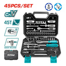 rachet c/socket 45PZA 1/4" CRV DR SOCKET 4,4.5,5,5.5,6,7,8,9,10,11,12,13,14mm