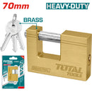 Candado bronce rectangular HeavyDuty. 70 mm. 411 g. con 3 llaves. Misma calidad que Yale