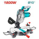 Ingleteadora 10" para aluminio - 110-120V~60Hz 1800W 5500rpm. Corta 0 a 45 grados derecha izquierda y bisel 45