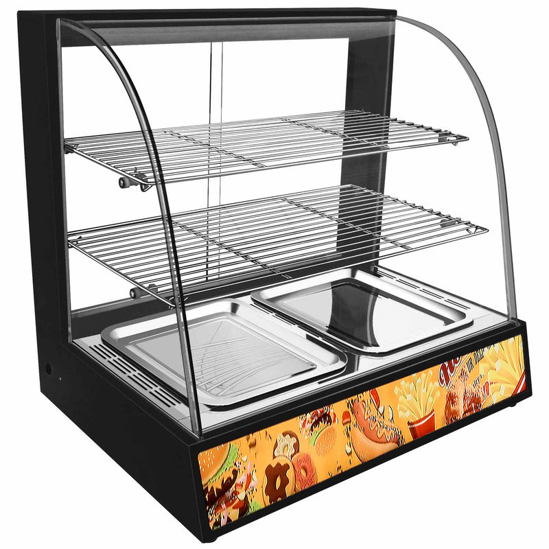 Vitrina caliente vidrio curvo 660*460*600mm 110V/60Hz 800W 20 kg