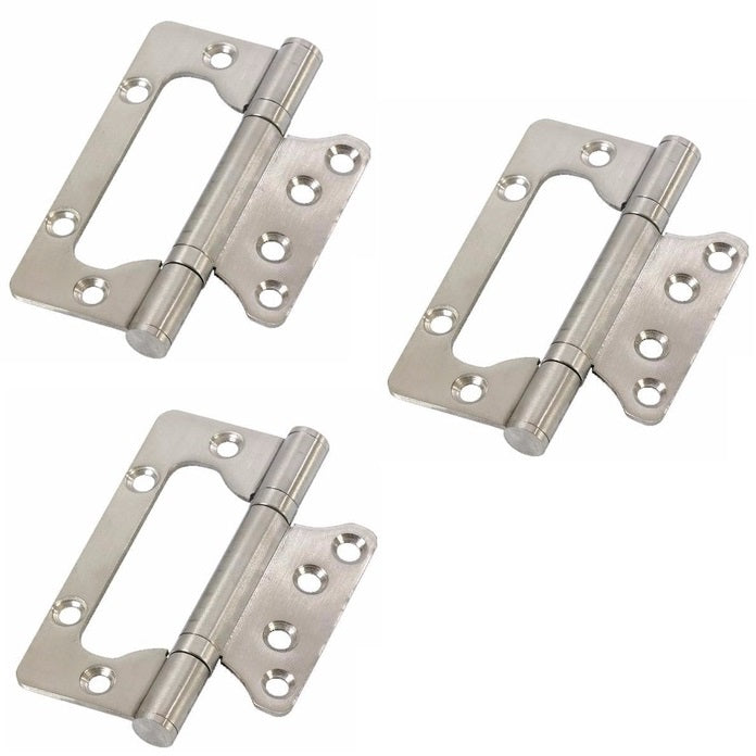 Bisagras mariposa para puerta 4"x3"x 3/32"  100x72x2.5mm inoxidable 304 (3 pzs blister)