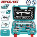 Juego de ratchet con socket 1/2", 25 pzas