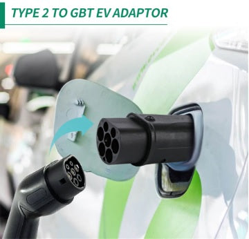Adaptador de enchufe carga Tipo 2 Europeo a carro puerto GB/T estandar chino