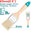 Brocha de 2 1/2" (63 mm) . Largo 51 mm grueso del pelo 15.5 mm . Mango de madera