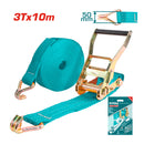 Correas de amarre de ratchet 50mm x 10 metros de largo. Carga max 3 ton.