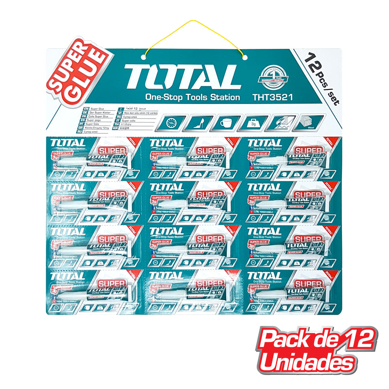 (Carton de 12pcs) Super pegamento “Super Glue” transparente, 100% pura.