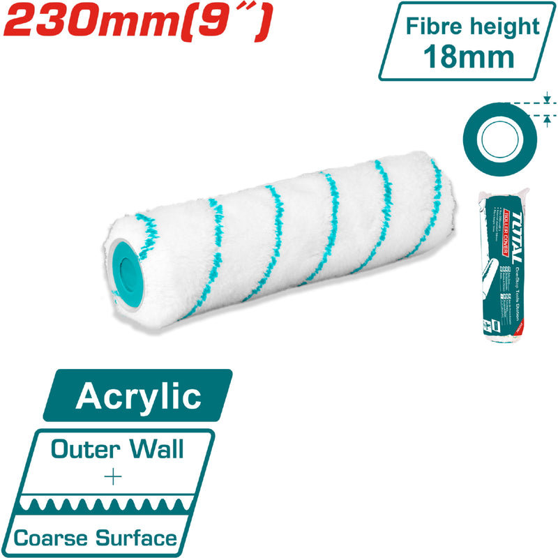 Rodillo para pintar de 230 mm / 9". Para exteriores. Espesor de la fibra 18 mm.