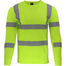 Camisa sueter manga larga amarillo fosforescente talla M drifit de seguridad con rayas reflectivas