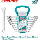 8 pza juego de llaves de combinacion 6,8,10,12,14,15,17,19mm