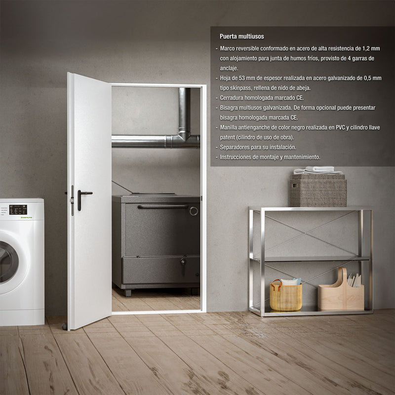 Puerta Doble Multiuso DERECHA 1500x2140mm marco MC3 color Gris 7035