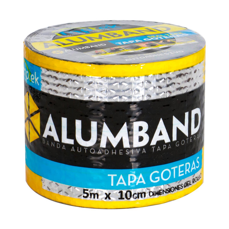 Alumband cinta tapagoteras de 5 metros largo x 10 cm (4") para techo autoadhesiva
