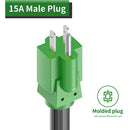Adaptador NEMA 5-15P a NEMA14-50R de 50 amperios a 110V RV de 12 pulgadas con indicador LED.