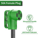 Adaptador NEMA 5-15P a NEMA14-50R de 50 amperios a 110V RV de 12 pulgadas con indicador LED.