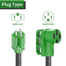 Adaptador NEMA 5-15P a NEMA14-50R de 50 amperios a 110V RV de 12 pulgadas con indicador LED.