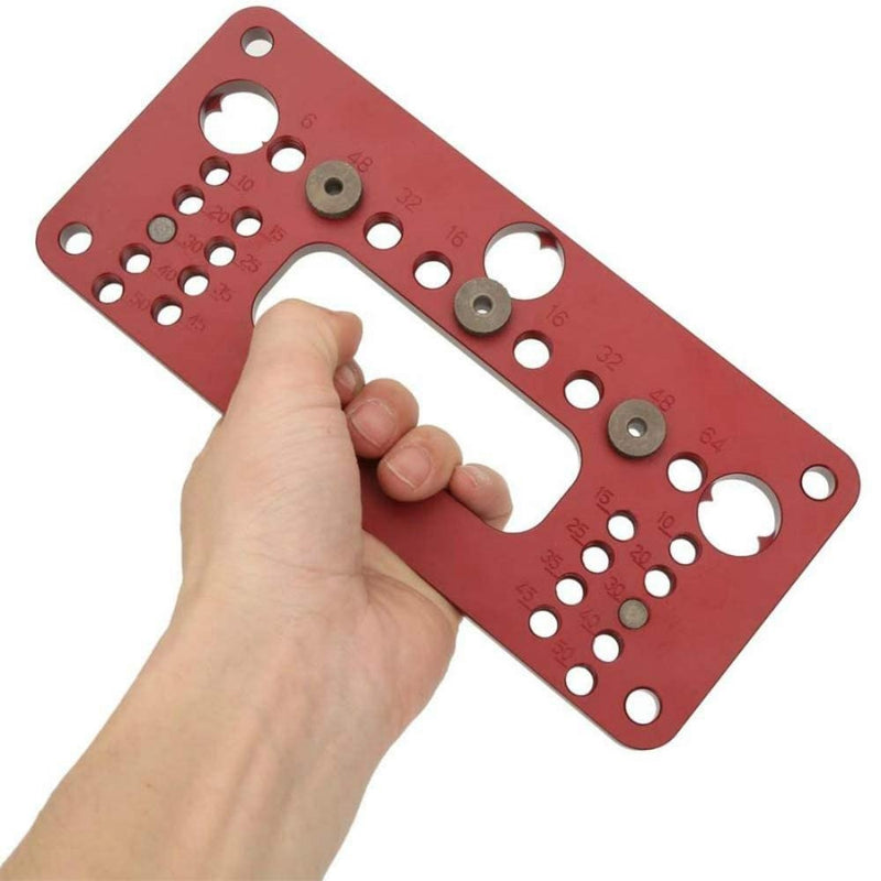 Plantilla con guía para perforaciones en puertas y muebles de madera. Tamaño 32/64/96/128mm
