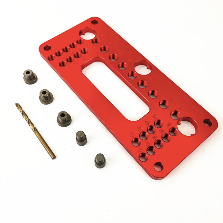 Plantilla con guía para perforaciones en puertas y muebles de madera. Tamaño 32/64/96/128mm