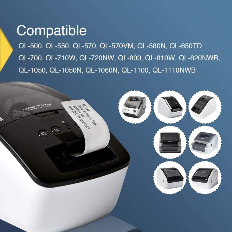 Rollo continuo para brother DK-22210, 29mm x 30.8m(1-1/7" x 100')( con holder plastico)