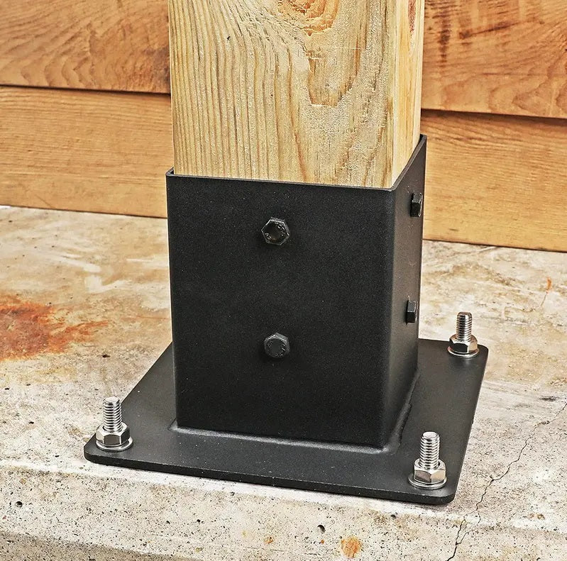 Base Tubo Cuadrado Union Pergolas WPC exteriores soporte para tubo 4"x4" - 100x100 mm