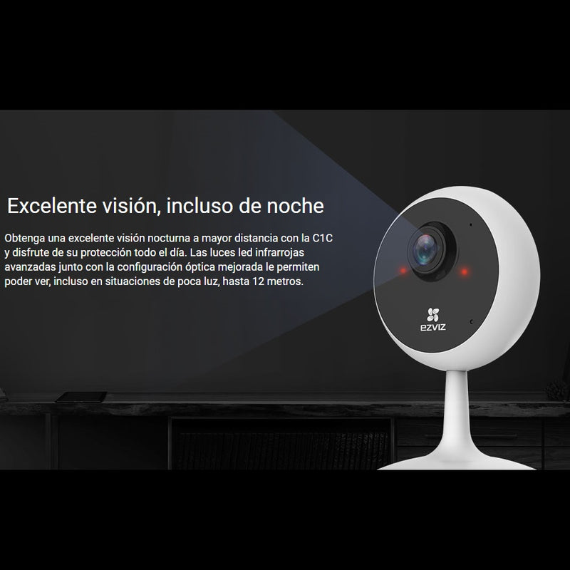 Cámara de seguridad inteligente para interiores de resolución HD, con Wifi. 2MP 1080p. EZVIZ