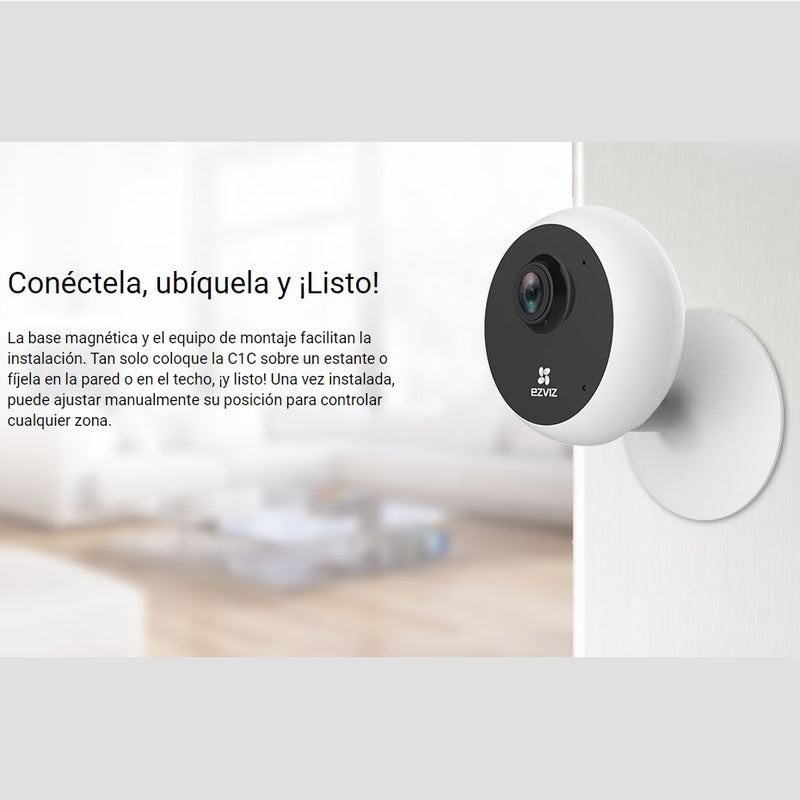 Cámara de seguridad inteligente para interiores de resolución HD, con Wifi. 2MP 1080p. EZVIZ