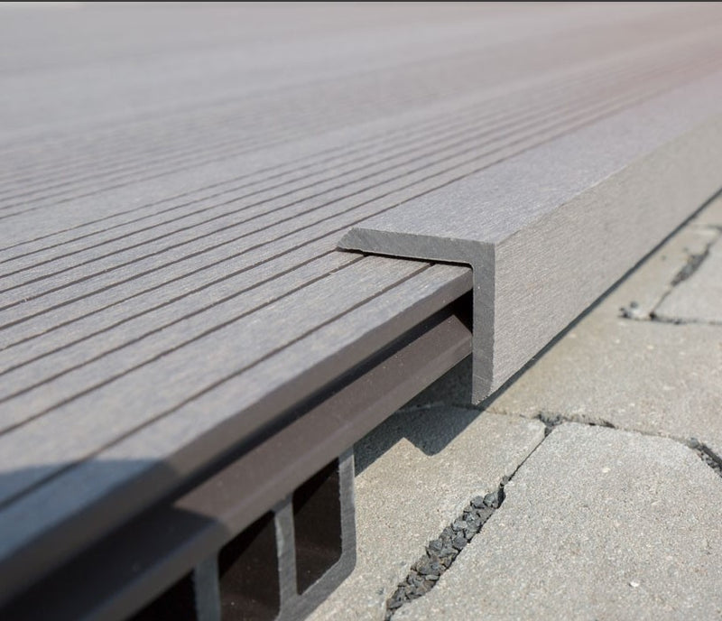 Angulo Remate Deck Gris claro WPC Exteriores 50x50x2900mm