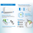 Aire acondicionado Split Inverter 12,000 Btu R32 Coil de Cobre SEER 17
