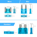 Fusibles para carro surtidos, Kit completo de 300 pcs fusible mini, estándar, micro y extractor automotriz