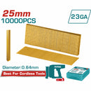 Pines sin Cabeza 25mm - 10000 Pzas. 23GA Ideal para Clavadora TCBNLI3606