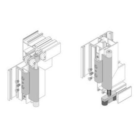 Juego de Rueda Superior / Guia Inferior Montaje Inversor. Plegable Europa. Color Negro