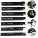 Cuchillas de corte para torno de metal con punta de carburo. Set de 7 piezas.